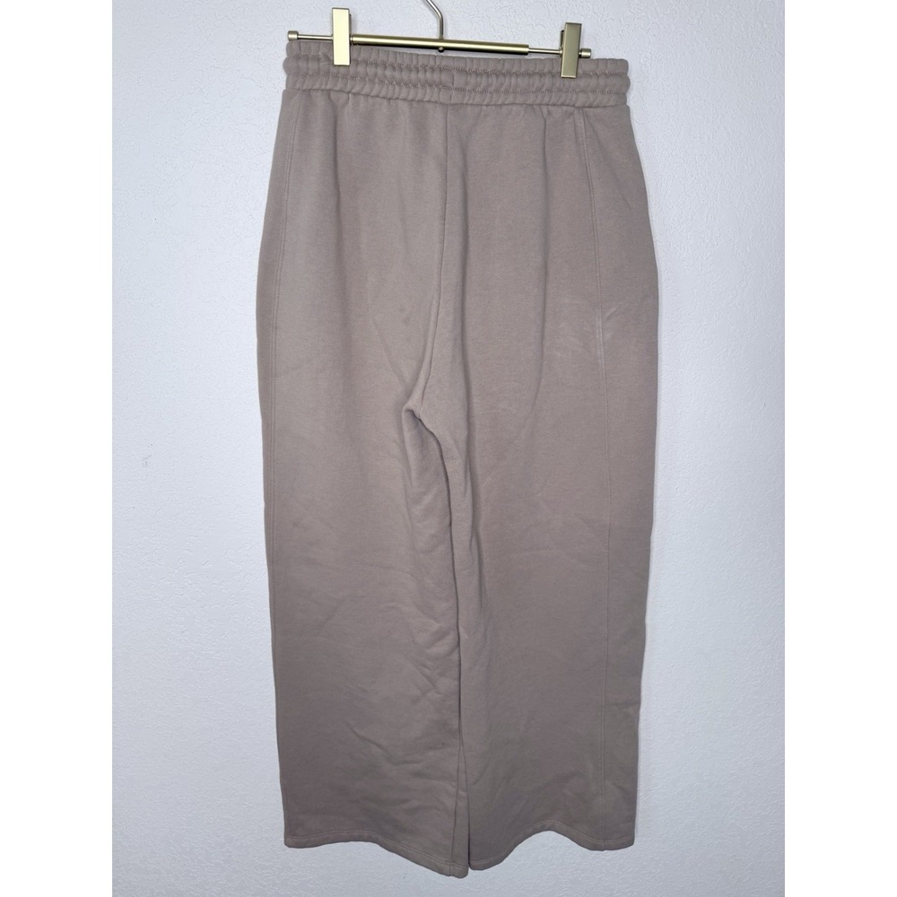 Zara Wide Leg Fleece Sweet Pants Womans M Neutral Soft Thick Lounge Minimalist - Picture 3 of 10